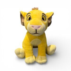 DISNEY BABY Young Simba Plush Toy The Lion King Cub Embroidered Face 9" Sitting